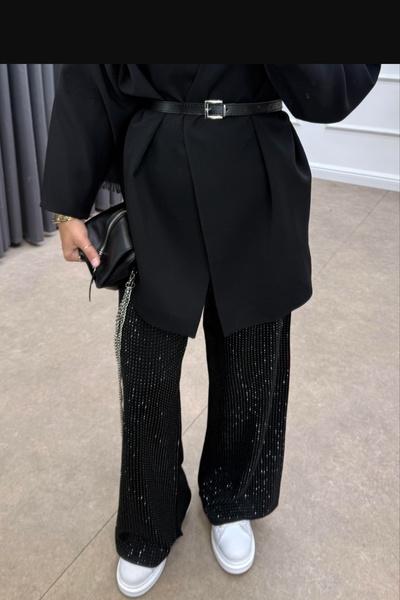 MADAMMERY Knitwear Stone Shiny Loose Pants