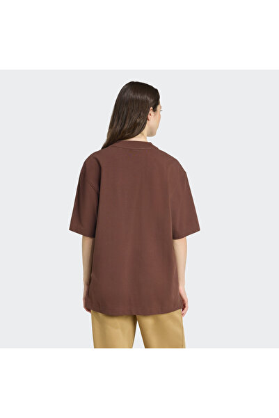 adidas Essentials Linear Oversized Women's Brown T-Shirt - Jx5536