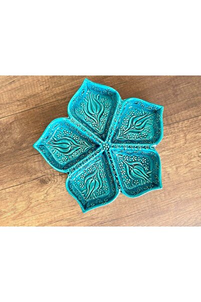 MUGUSA HEDİYELİK وعاء تقديم الحلويات مصنوع يدويًا من السيراميك الصيني بنقش ال...