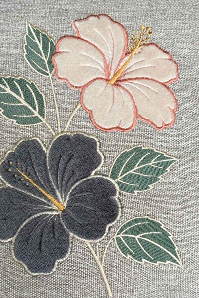 Decomia Home Двосторонній преміум-туфтинг Спеціальна вишивка з квітами Панч-чохол для подушки Чохол для подушки Колір каменю (45x45 см)