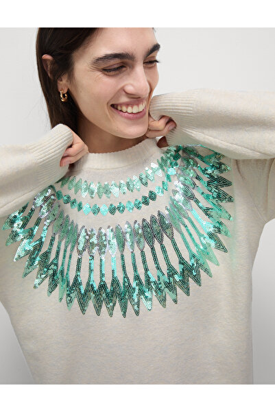 Marks & Spencer Payetli Rahat Kesim Yılbaşı Kazağı