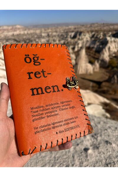 zarif atölye Leather Notebook for Teacher's Day