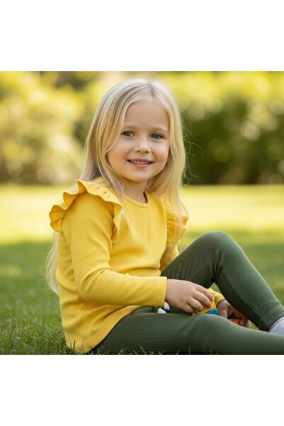 SeaBubbles Girl's Leggings Set with Ruffled Shoulders