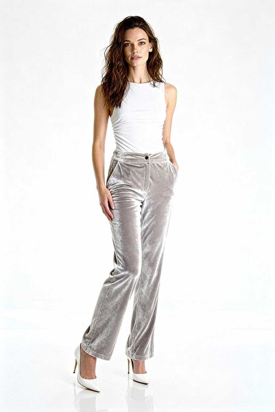 UTOPIAN Beli Lastikli Boru Paça Kadife Pantolon