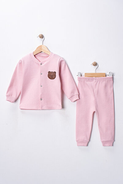 DIMPLE BABY Cotton Stretch Fabric Front Snap Fastener 4-Season Baby Set