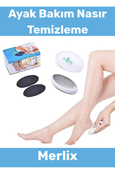 Merlix Premium Pratik Ölü Deri Nasır Temizleme Paslanmaz Fırça Ayak Taban Bak...