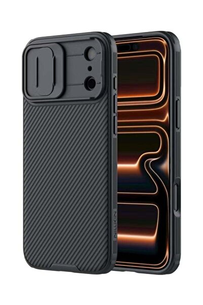 Nillkin جراب iPhone 17 Pro Max مع غطاء كاميرا منزلق (أسود)