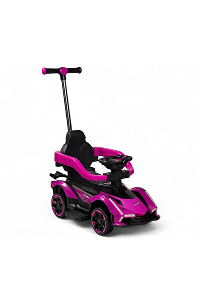 ALBADER Push Car With Handle, Ride-On Toy Car with Back Handle, Lights & Music, Removable Side, Kids Car