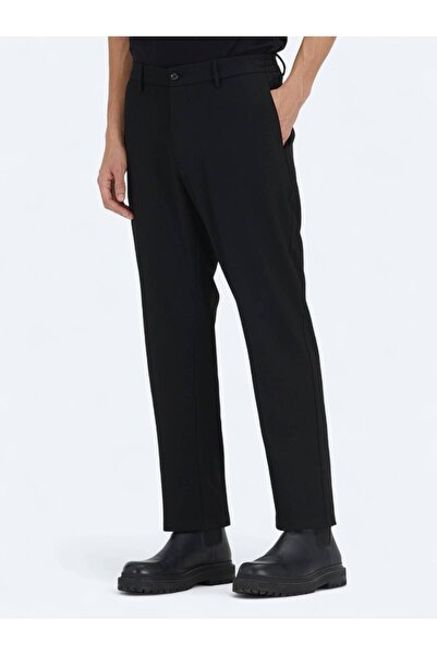 Kip Black Woven Jogging Fit Casual Trousers