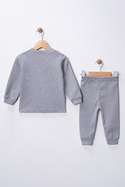 DIMPLE BABY Cotton Stretch Fabric Front Snap Fastener 4-Season Baby Set