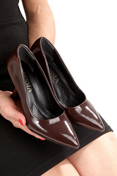 Y ESMA Stiletto Brown Patent Leather 7 cm Goblet Heel Pointed Toe Closed Toe New Season