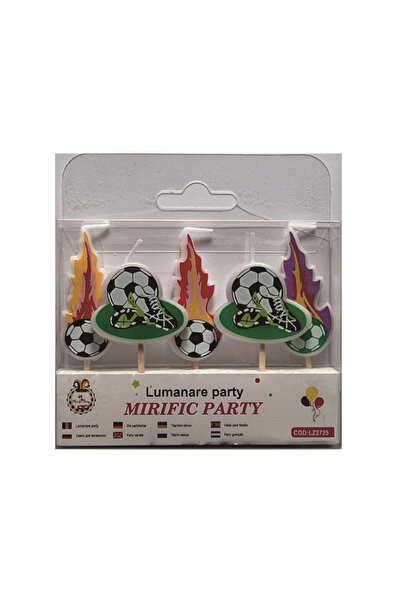 Mirific Party Set de 5 lumânări pentru tort, multicolore, fotbal, PPLZ2725