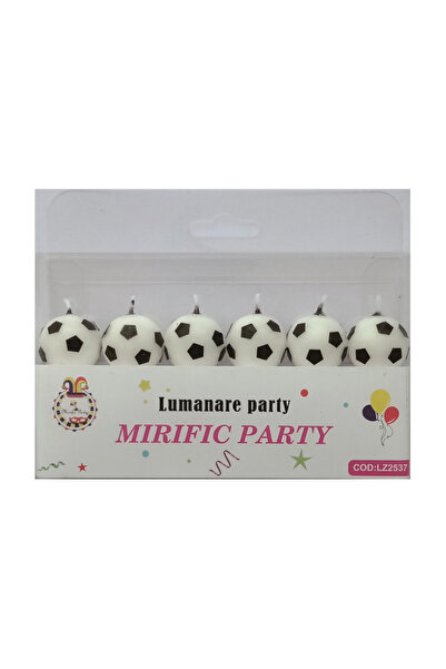 Mirific Party Set de 6 lumânări pentru tort, albe și negre, 2,5 cm, minge de ...