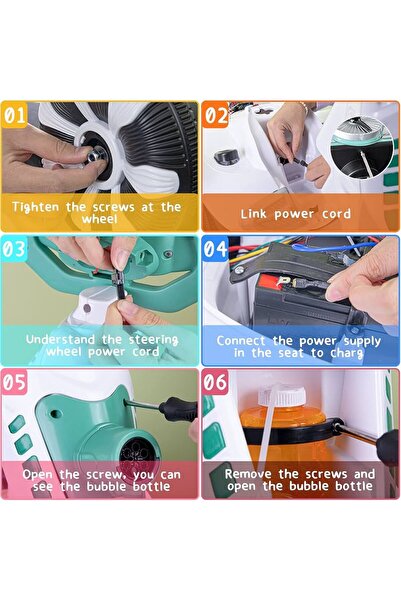 ALBADER سكوتر كهربائي للأطفال، سكوتر مزود بمُطلق فقاعات، ألعاب ركوب للأطفال، 4 عجلات