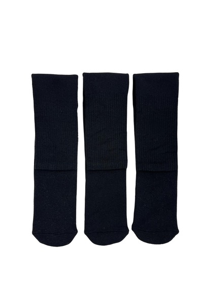 FENRA STUDIO Мека памучна дебела кърпа, черни удобни спортни чорапи без пета