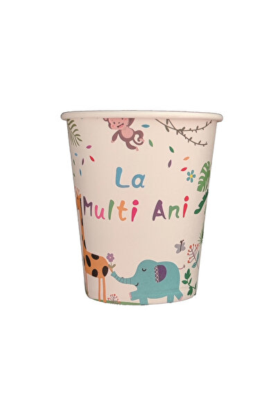 Mirific Party Set of 8 multicolor cardboard party cups, 8.7 cm, jungle animal...