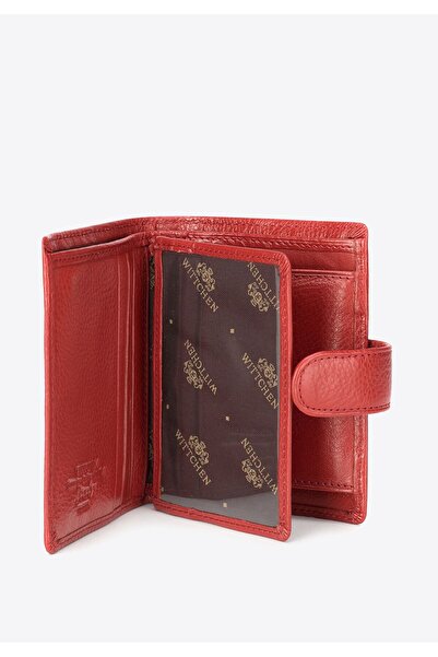 Wittchen Men's Leather Wallet Unisex with Snap Closure, Dusty Red, Genuine Leather