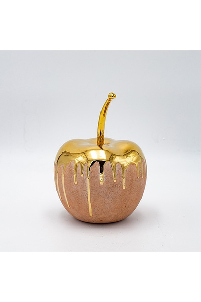 EUROLAMP Ceramic Apple Decoration H17 cm Gold-Cream