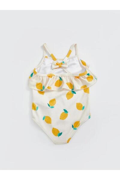 LC Waikiki Crew Neck Lemon Printed Girls' Swimsuit (S5)