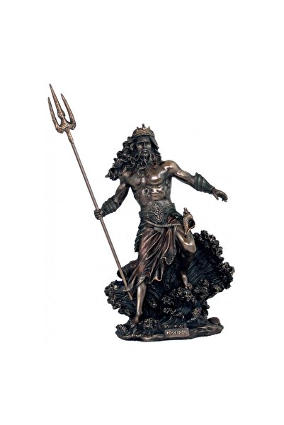 İTALFAMA Bronze Decoration Poseidon God of the Sea H53