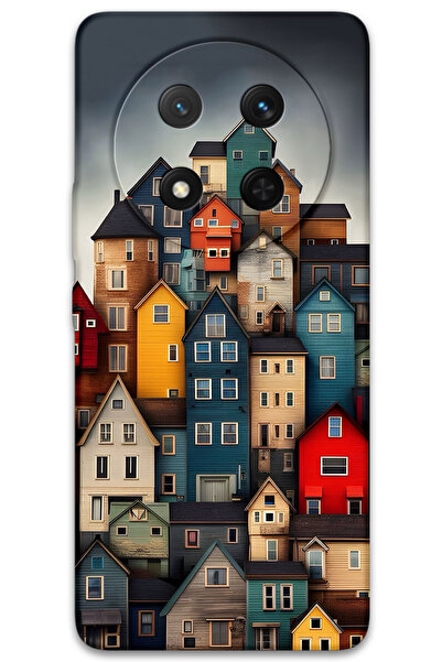 MRCİLETİSİM غطاء خلفي لهاتف هواوي هونور ماجيك 7 لايت بنمط HD مطبوع - منازل ملونة