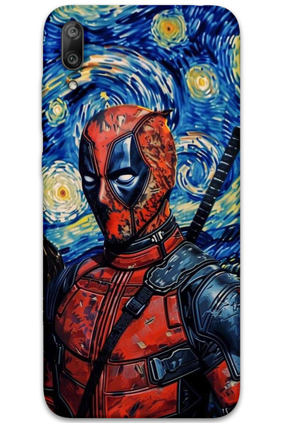 MRCİLETİSİM غطاء خلفي لهاتف هواوي Y7 برايم 2019 بنمط HD مطبوع - ديدبول