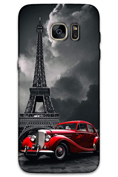 MRCİLETİSİM غطاء خلفي لهاتف سامسونج جالاكسي S7 إيدج بنمط HD مطبوع - كول إيفل