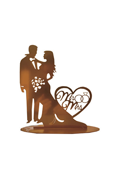 Mirific Party Topper auriu, 200×233 mm, Domnul și Doamna, PPQT8041