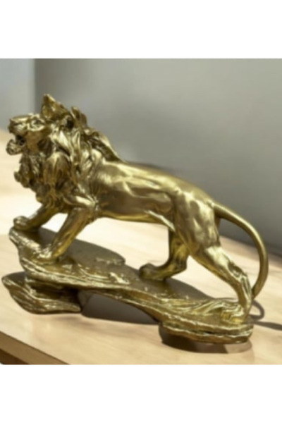 Nu Statueta Leu Auriu din rasina cu static 17x22 cn