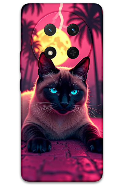 MRCİLETİSİM غطاء خلفي لهاتف هواوي هونور ماجيك 7 لايت بنمط HD مطبوع - قطة مشغولة
