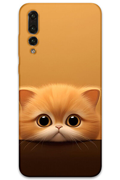 MRCİLETİSİM غطاء خلفي لهاتف هواوي P20 Pro بنمط HD مطبوع - قطة صفراء