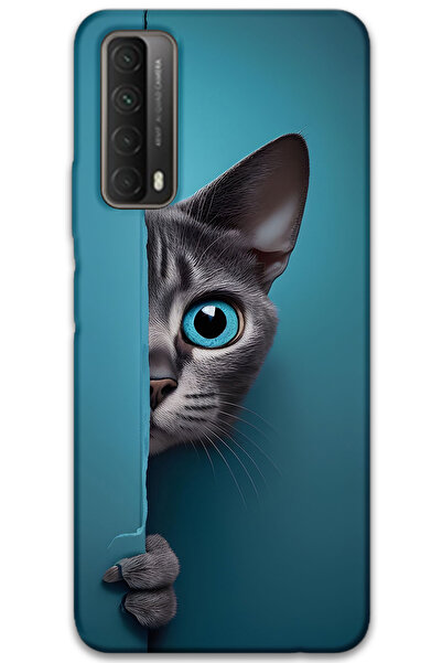 MRCİLETİSİM غطاء خلفي لهاتف هواوي بي سمارت 2021 بنمط HD مطبوع - قطة ذات عيون ...
