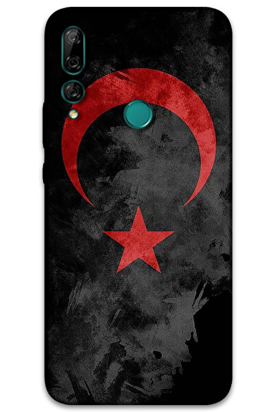 MRCİLETİSİM غطاء خلفي لهاتف هواوي Y9 برايم 2019 بنمط HD مطبوع - علم أسود