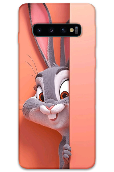 MRCİLETİSİM غطاء خلفي لهاتف سامسونج جالاكسي S10 بلس بنمط HD مطبوع - BugsBunny 2