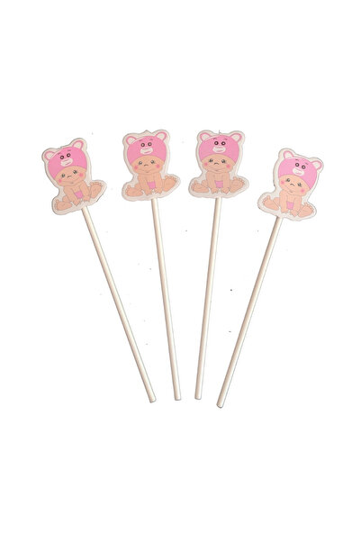 Mirific Party Pink Multicolor Baby Girl Cake Topper Set