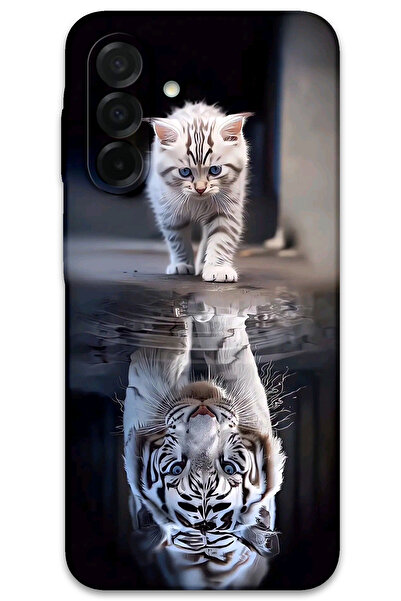 MRCİLETİSİM غطاء خلفي لهاتف سامسونج جالاكسي A17 بنمط HD مطبوع - انعكاس القطط
