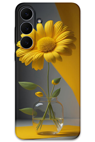 MRCİLETİSİM غطاء خلفي لهاتف سامسونج جالاكسي S25 FE بنمط HD مطبوع - زهرة الفانوس