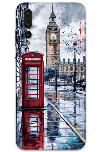 MRCİLETİSİM Huawei P20 Pro Case Hd Pattern Printed Back Cover - London
