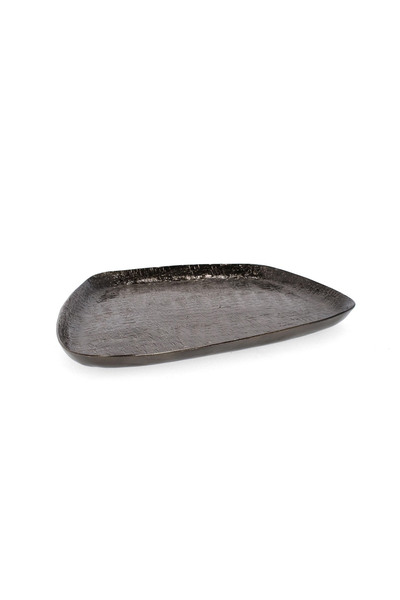 Bizzotto Lathe Brass Tray Anthracite 30x28