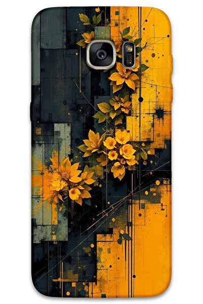 MRCİLETİSİM غطاء خلفي لهاتف سامسونج جالاكسي S7 إيدج بنمط HD مطبوع - زهور صفراء