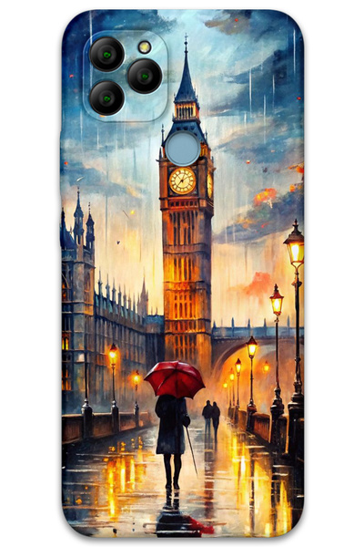 MRCİLETİSİM غطاء خلفي من جنرال موبايل GM 21 بنمط HD مطبوع - برج الساعة