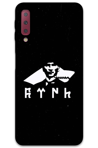 MRCİLETİSİM غطاء خلفي لهاتف سامسونج جالاكسي A7 2018 بنمط HD مطبوع - أتاتورك وولف