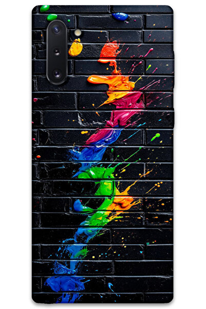 MRCİLETİSİM غطاء خلفي لهاتف سامسونج جالاكسي نوت 10 بنمط HD مطبوع - فرشاة ملونة