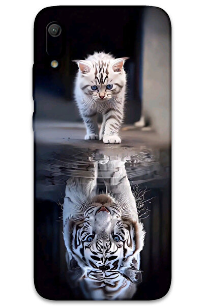 MRCİLETİSİM غطاء خلفي لهاتف هواوي Y6 2019 بنمط HD مطبوع - انعكاس القطط