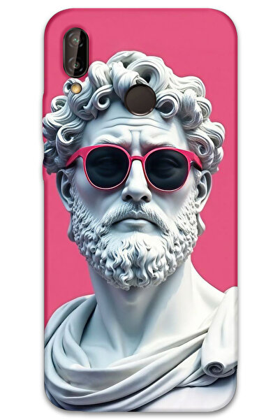 MRCİLETİSİM غطاء خلفي لهاتف هواوي P20 لايت بنمط HD مطبوع - تمثال