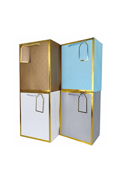 Mirific Party Set de 4 pungi cadou aurii, albe, albastre, argintii, 23 x 18 x...