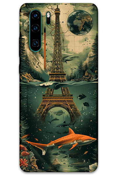 MRCİLETİSİM غطاء خلفي لهاتف هواوي P30 Pro بنمط HD مطبوع - برج ايفل الفني