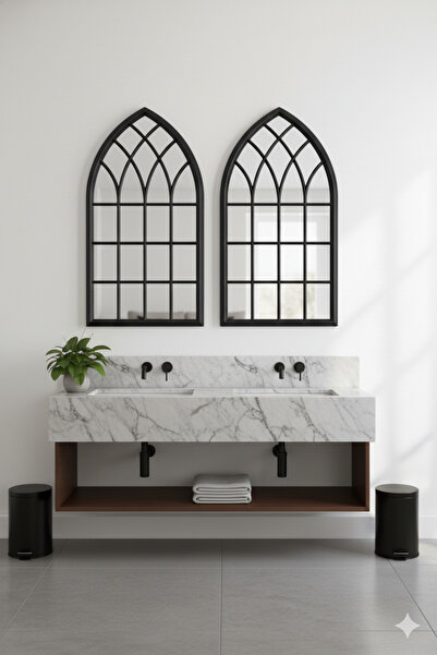 Generic Elegant mirror set with a luxurious frame, adding a touch of sophistication to any space. 92 x 51 cm