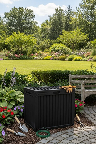 krommet Çok Amaçlı Sökülebilir Kapaklı Kilitlenebilir Bahçe Balkon Kamp Sandı...