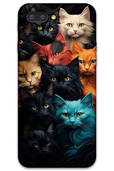 MRCİLETİSİM غطاء خلفي من جنرال موبايل GM 9 Pro Case HD Pattern مطبوع - قطط ملونة